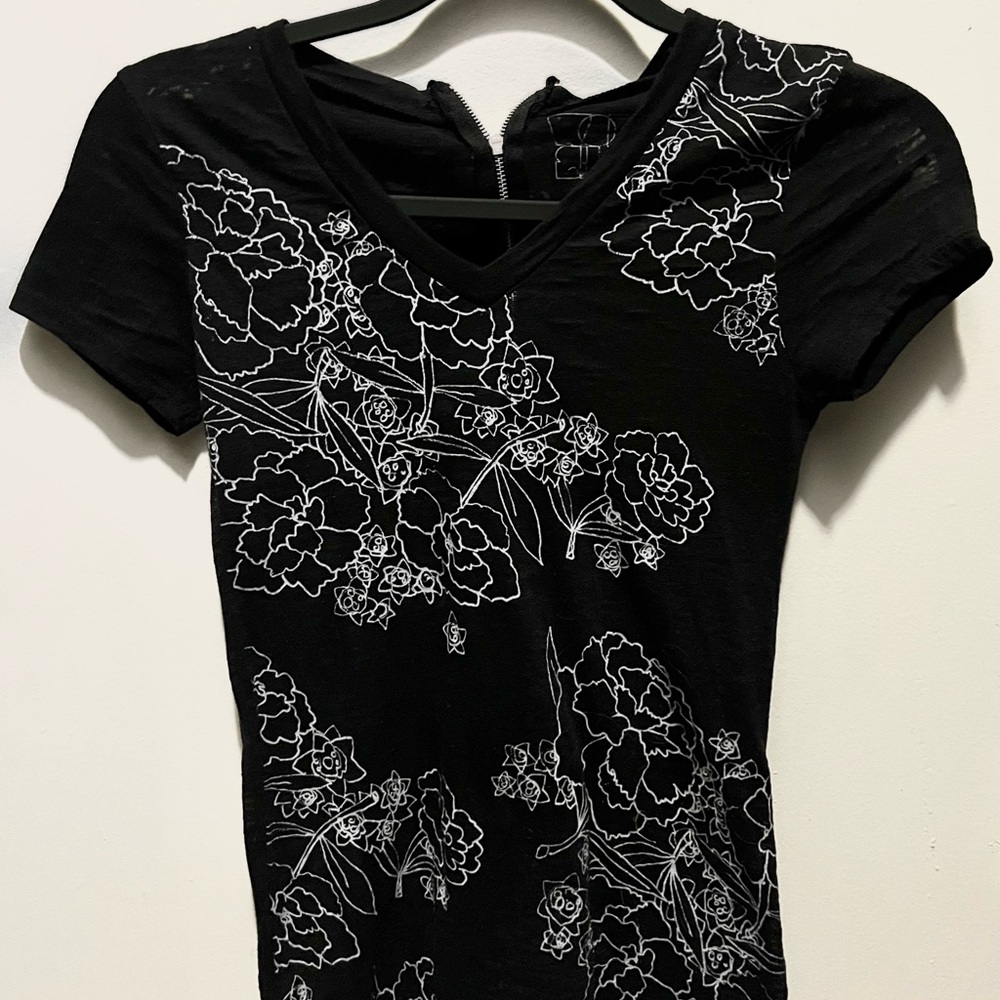 Black Floral Women's Tee